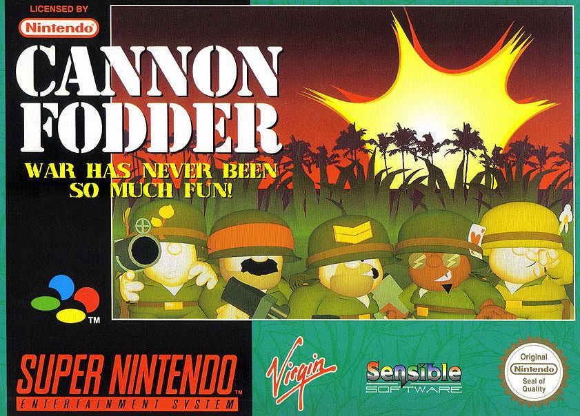 Cannon Fodder box art for Super Nintendo